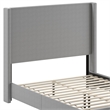 Pemberly Row Queen Upholstered Platform Bed with Channel Stitched Headboard
