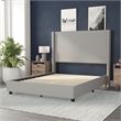 Pemberly Row Queen Upholstered Platform Bed with Channel Stitched Headboard