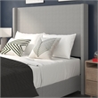 Pemberly Row Queen Upholstered Platform Bed with Channel Stitched Headboard