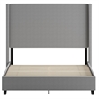 Pemberly Row Queen Upholstered Platform Bed with Channel Stitched Headboard