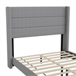 Pemberly Row Full Upholstered Platform Bed with Wingback Headboard in Gray