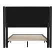 Pemberly Row Full Upholstered Platform Bed with Wingback Headboard in Gray