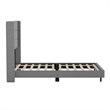 Pemberly Row Full Upholstered Platform Bed with Wingback Headboard in Gray