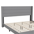 Pemberly Row King Upholstered Platform Bed with Wingback Headboard in Gray