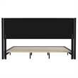 Pemberly Row King Upholstered Platform Bed with Wingback Headboard in Gray