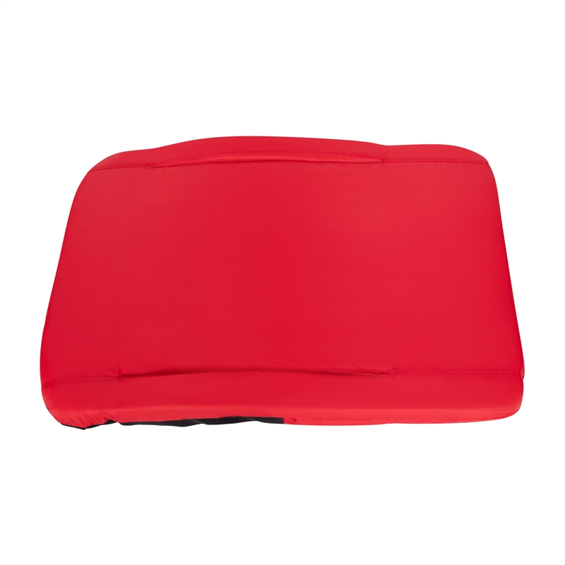 Pemberly Row Extra Wide Reclining Backpack Stadium Chair with Armrests in Red