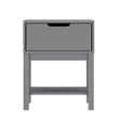 Pemberly Row Kids Nightstand with Storage Drawer and Shelf in Gray
