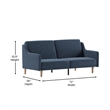 Pemberly Row Split Back Futon Sofa with Curved Arms and Solid Wood Legs in Navy
