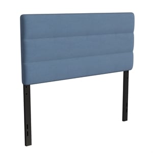 Pemberly Row Universal Fit Tufted Upholstered Full Headboard in Blue