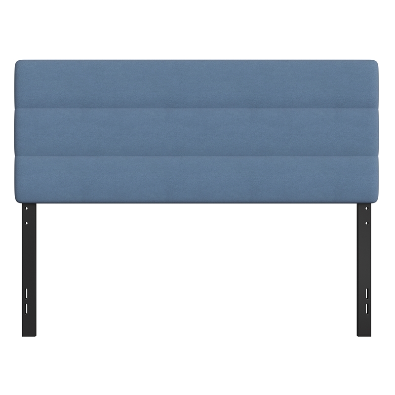 Pemberly Row Universal Fit Tufted Upholstered Queen Headboard in Blue