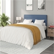 Pemberly Row Universal Fit Tufted Upholstered Queen Headboard in Blue