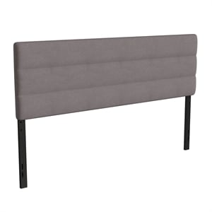 Pemberly Row Universal Fit Tufted Upholstered King Headboard in Gray