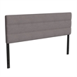 Pemberly Row Universal Fit Tufted Upholstered King Headboard in Gray