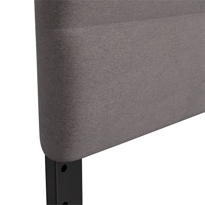 Pemberly Row Universal Fit Tufted Upholstered King Headboard in Gray