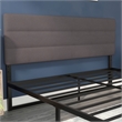 Pemberly Row Universal Fit Tufted Upholstered King Headboard in Gray