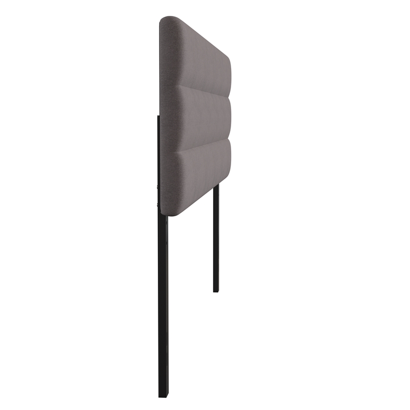 Pemberly Row Universal Fit Tufted Upholstered King Headboard in Gray