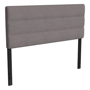 Pemberly Row Universal Fit Tufted Upholstered Queen Headboard in Gray
