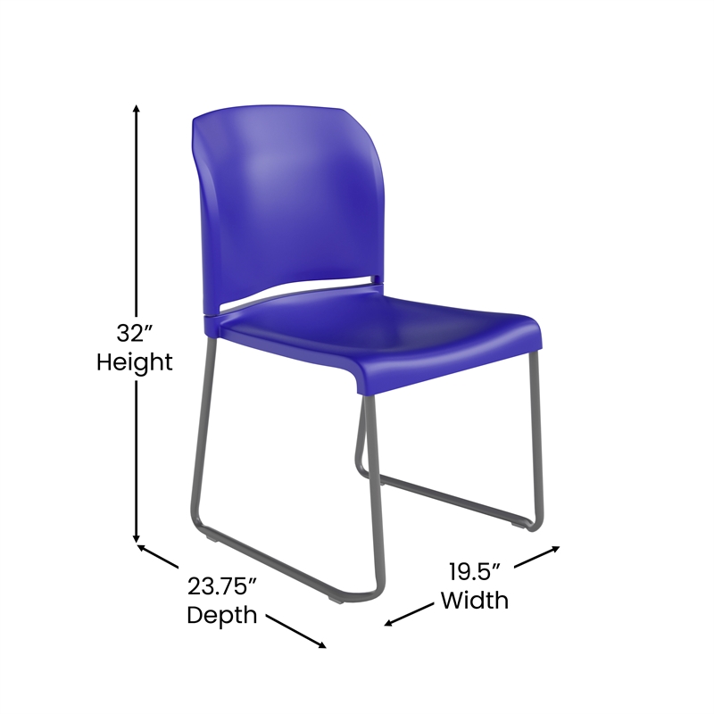 Pemberly Row 880 lb Capacity Full Back Contoured Stack Chair with Sled Base