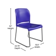 Pemberly Row 880 lb Capacity Full Back Contoured Stack Chair with Sled Base