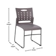 Pemberly Row 881 lb. Capacity Sled Base Stack Chair with Carry Handle in Gray