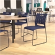 Pemberly Row 881 lb. Capacity Sled Base Stack Chair with Carry Handle in Navy