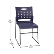 Pemberly Row 881 lb. Capacity Sled Base Stack Chair with Carry Handle in Navy