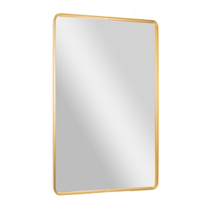 Pemberly Row 48&quot x 30&quot Rectangular Mirror with 2&quot Deep Iron Frame in Gold