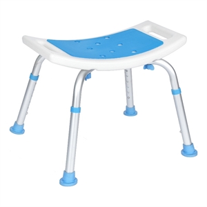 Pemberly Row Padded Shower Stool with Adjustable Height and Non-Slip Feet