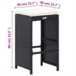 Pemberly Row 7 Piece Poly Rattan Bar Set in Black/White/Cream