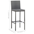 Pemberly Row 7 Piece Solid Acacia Wood Bar Set in Gray/Anthracite