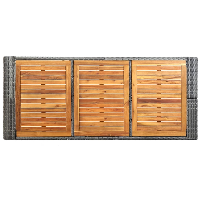 Pemberly Row 7 Piece Solid Acacia Wood Bar Set in Gray/Anthracite