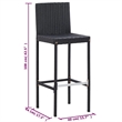Pemberly Row 5 Piece Solid Acacia Wood Small Bar Set in Black/Cream