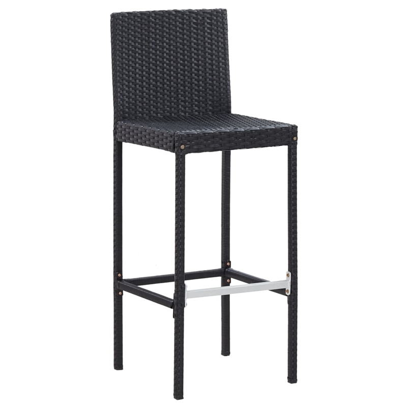 Pemberly Row 5 Piece Solid Acacia Wood Small Bar Set in Black/Cream