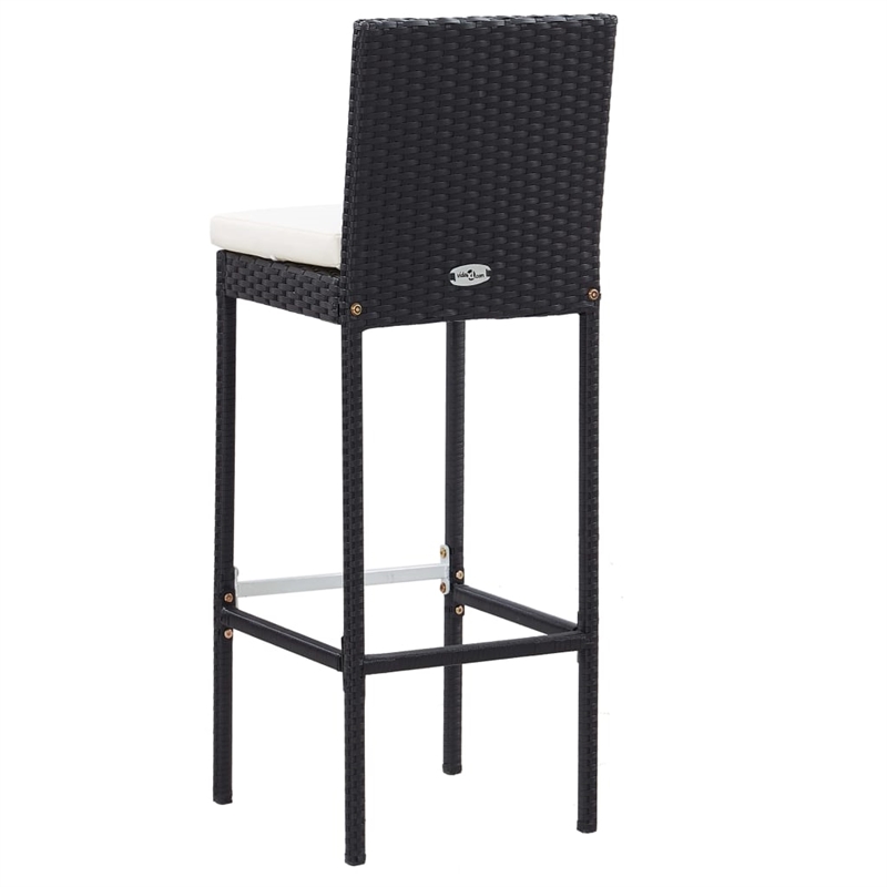 Pemberly Row 5 Piece Solid Acacia Wood Small Bar Set in Black/Cream