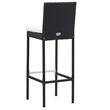Pemberly Row 5 Piece Solid Acacia Wood Small Bar Set in Black/Cream