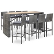 Pemberly Row 9 Piece Outdoor Patio Bar Set in Gray/Anthracite