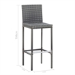 Pemberly Row 9 Piece Outdoor Patio Bar Set in Gray/Anthracite