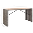 Pemberly Row 9 Piece Outdoor Patio Bar Set in Gray/Anthracite