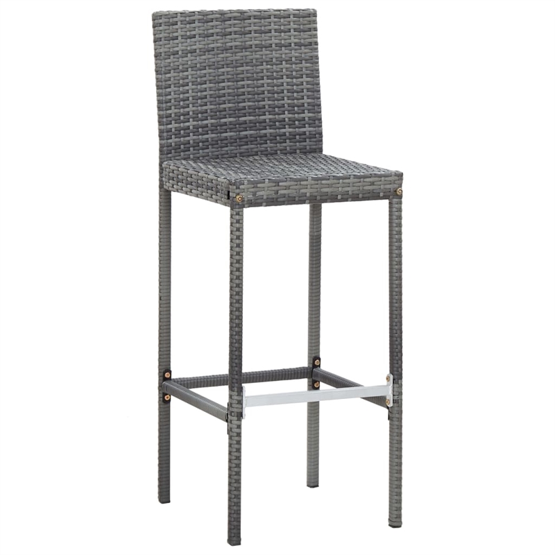 Pemberly Row 9 Piece Outdoor Patio Bar Set in Gray/Anthracite