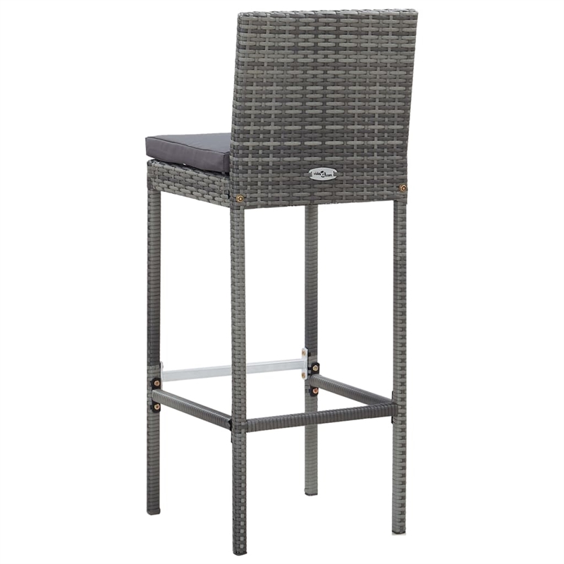 Pemberly Row 9 Piece Outdoor Patio Bar Set in Gray/Anthracite