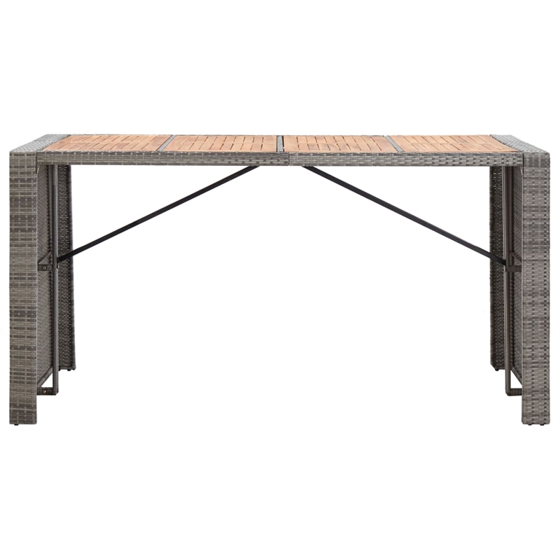 Pemberly Row 9 Piece Outdoor Patio Bar Set in Gray/Anthracite