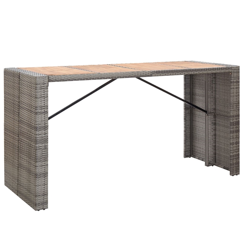 Pemberly Row 9 Piece Outdoor Patio Bar Set in Gray/Anthracite
