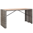 Pemberly Row 9 Piece Outdoor Patio Bar Set in Gray/Anthracite