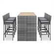 Pemberly Row 9 Piece Outdoor Patio Bar Set in Gray/Anthracite