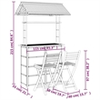 Pemberly Row 3 Piece Steel Frame Outdoor Patio Bar Set in Natural