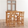 Pemberly Row 5 Piece Solid Acacia Wood Medium Bar Set in Natural