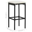 Pemberly Row 5 Piece Steel Outdoor Standard Patio Bar Set in Black