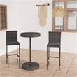 Pemberly Row 3 Piece Steel Small Outdoor Patio Bar Set in Gray