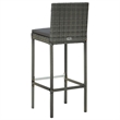 Pemberly Row 3 Piece Steel Small Outdoor Patio Bar Set in Gray