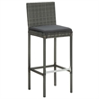 Pemberly Row 3 Piece Steel Small Outdoor Patio Bar Set in Gray